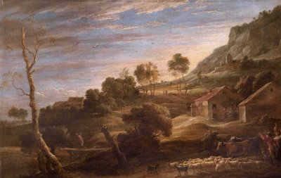 Landschaft mit Bauern, die Vieh treiben, ca. 1670-90 von David Teniers the Younger