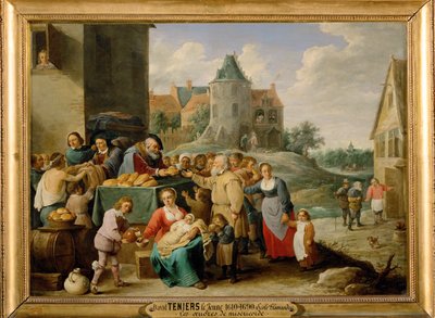 Die sieben Werke der Barmherzigkeit - Die Hungrigen speisen von David the Younger Teniers