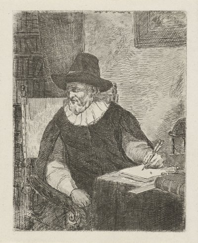 Mann in einem Studierzimmer von David van der Kellen