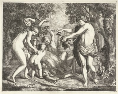 Landschaft mit Bacchanal, mit Bacchus von David van der Plas