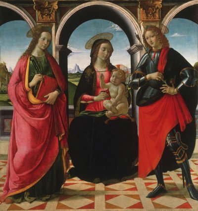 Jungfrau und Kind mit den Heiligen Apollonia und Sebastian von Davide Ghirlandaio