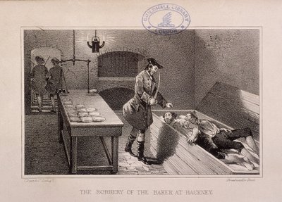 Szene des Überfalls auf einen Bäcker in Hackney, London, ca. 1730 von Dean and Co