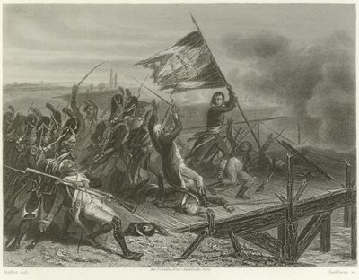 Schlacht an der Brücke von Arcole von Denis Auguste Marie Raffet