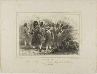Ich schieße nicht! Wenn die Sache gut wäre, bräuchte man kein Geld, um sie zu verteidigen. 28. Juli 1830 von Denis Auguste Marie Raffet