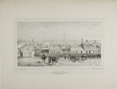 Ansicht von Jassy vom Balkon des St. Petersburg Hotels, Moldawien, 19. Juli 1837 von Denis Auguste Marie Raffet