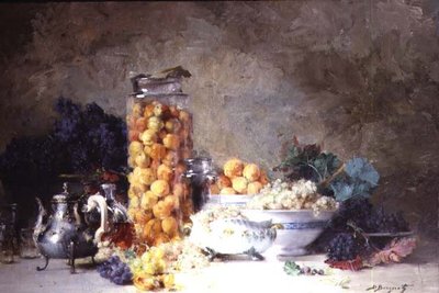 Stillleben mit Aprikosen und anderem Obst von Denis Pierre Bergeret