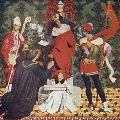 John Cabot und seine Söhne erhalten die Charta von König Heinrich VII. zur Suche nach neuen Ländern von Denis William Eden