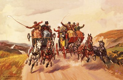 Rennen zwischen Postkutschen von Derek Charles Eyles