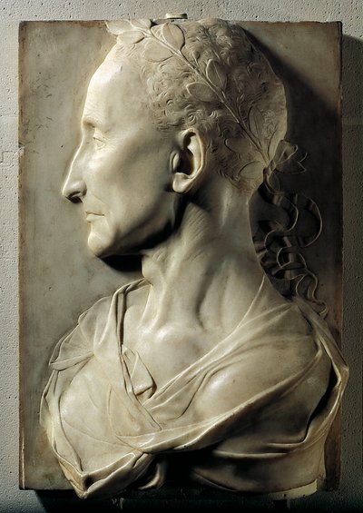 Profil eines Laure-Mannes, einst bekannt als Julius Caesar. Marmorskulptur, zugeschrieben Desiderio Settignano (1428-1464). 15. Jahrhundert. Louvre Museum, Paris von Desiderio da Settignano