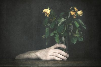 Hand und verwelkende Rosen von Desislava Ignatova