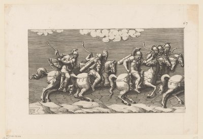 Parade bewaffneter Reiter (linker Teil) von Diana Mantuana