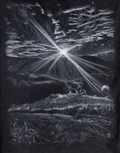 Gegenlicht Berge Weg, 2024 von Diego Beyro