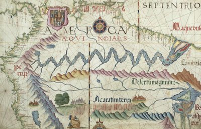 Nördliches Südamerika, Detail aus einem Weltatlas, 1565 von Diego Homem