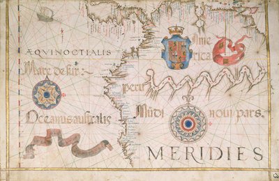 Peru und der Amazonas, Detail aus einem Weltatlas, 1565 von Diego Homem