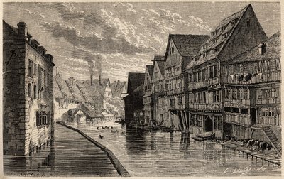 Alte Gerbereien in Ulm. Zeichnung von Lancelot zur Illustration von Victor Duruy