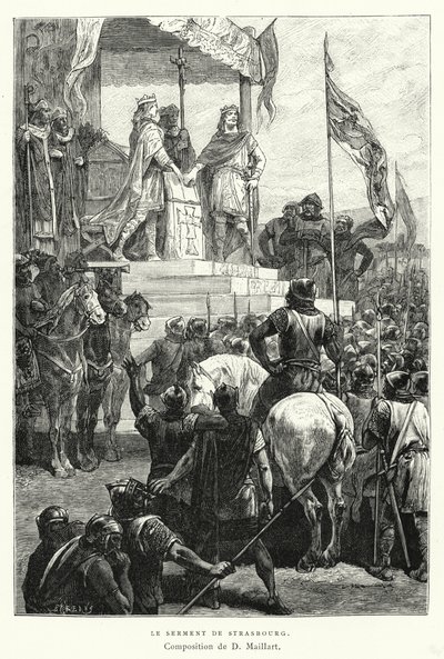 Le Serment De Strasbourg (Gravur) von Diogene Ulysse Napoleon Maillart
