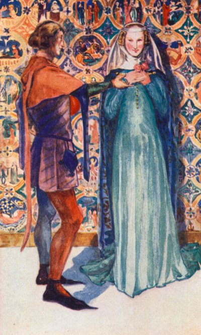 Ein Mann und eine Frau aus der Zeit von Edward II. (1307-1327) von Dion Clayton Calthrop