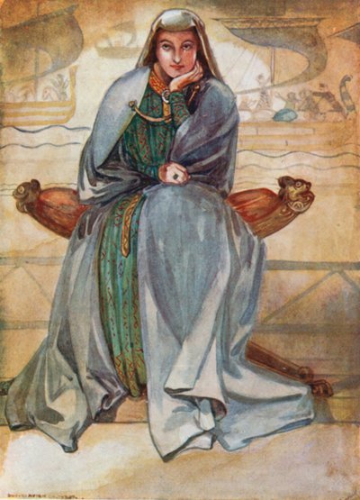 Eine Frau aus der Zeit von Richard I. (1189-1199) von Dion Clayton Calthrop