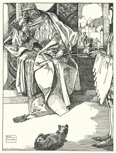 „Der König lehnte jede Erfrischung ab“ (Kupferstich) von Dion Clayton Calthrop