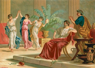 Griechischer Tanz während des Abendessens von Dionisio Baixeras Verdaguer