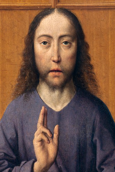 Pfarrkirche (Parochiekerk Sint-Pieter). Gemälde. Das letzte Abendmahl. Dirk Bouts. 1464-1468. Detail. Zentrales Panel. von Dirck Bouts