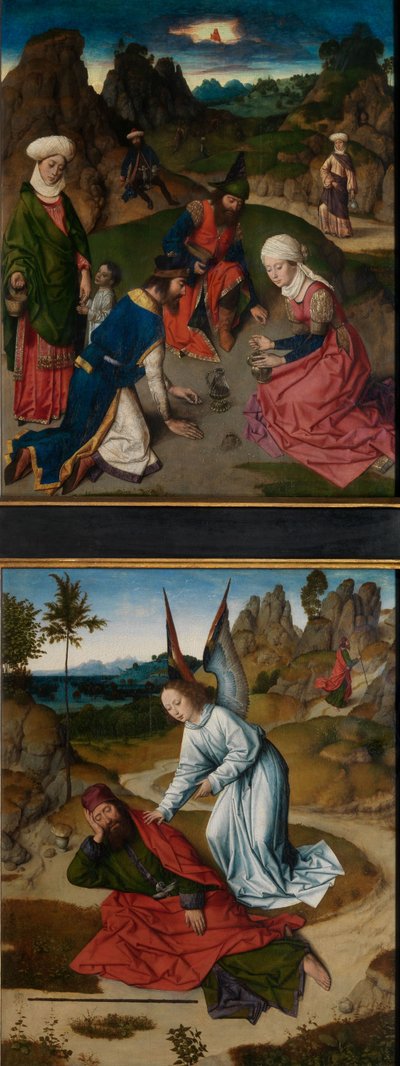 Das Sammeln des Manna und Elias in der Wüste, vom Altarbild des Heiligen Sakraments, ca. 1464-68 von Dirck Bouts