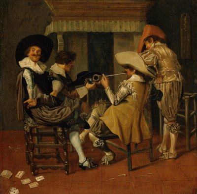 Herrengesellschaft am Kamin von Dirck Hals