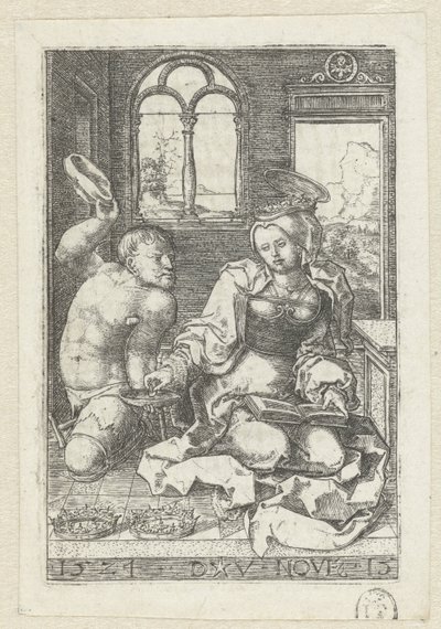 Heilige Elisabeth von Ungarn gibt einem Krüppel ein Almosen von Dirck Vellert