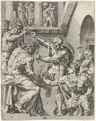 Christus wird mit der Dornenkrone gekrönt von Dirck Volckertsz. Coornhert (attributed to)