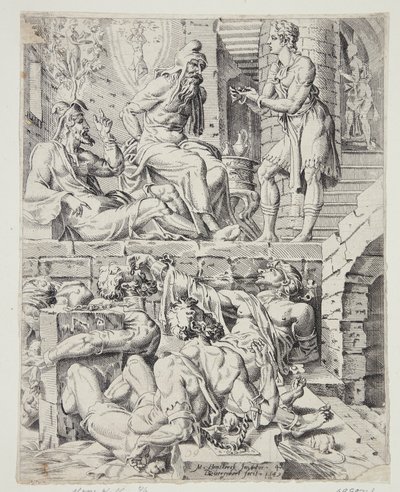 Joseph deutet die Träume des Butlers und des Bäckers von Dirck Volckertsz. Coornhert