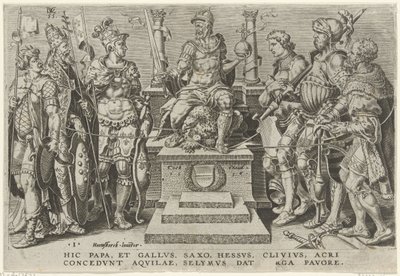 Kaiser Karl V. umgeben von seinen besiegten Gegnern (Overwinningen van Karel V) von Dirck Volckertsz. Coornhert