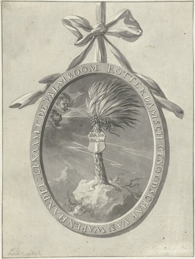 Emblem der Rotterdamer Übungsgesellschaft De Palmboom, 1785 von Dirk Langendijk
