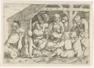 Bettler bei einer Mahlzeit in einer Hütte von Dirk van Hoogstraten