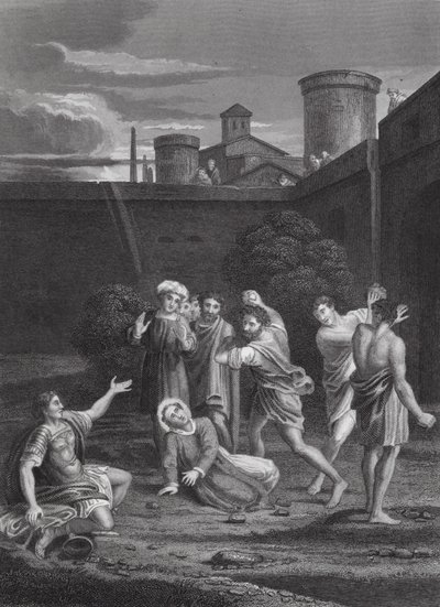 Die Steinigung des Heiligen Stephanus, Apostelgeschichte, Kapitel VII, Verse 54-60 von Domenichino (1581 1641) (after)