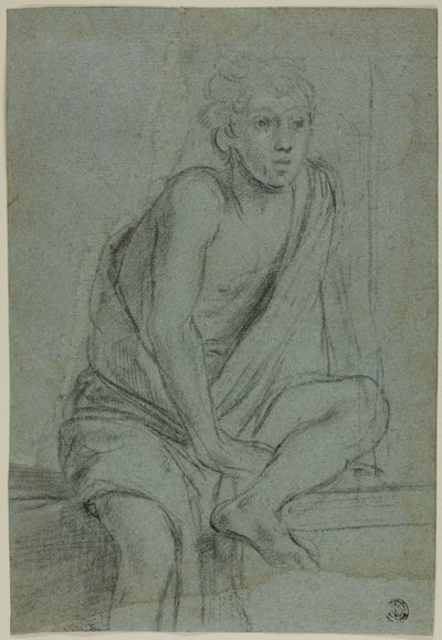 Sitzender Jüngling: Studie zur Geißelung des heiligen Andreas von Domenichino