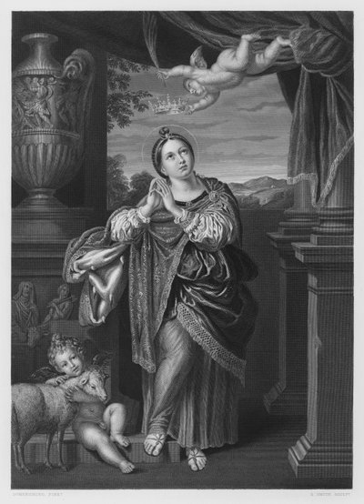 St. Agnes, aus dem Bild in der Königlichen Sammlung von Domenichino