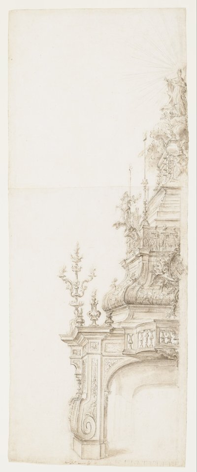Entwurf für eine festliche Dekoration zu Ehren eines Bischofs von Domenico Antonio Vaccaro