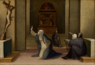 Die heilige Katharina von Siena empfängt die Stigmata, ca. 1513-15 von Domenico Beccafumi
