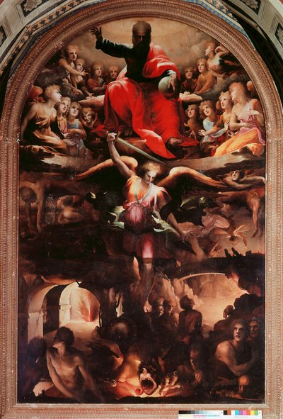 Der Erzengel Michael vertreibt die rebellischen Engel von Domenico Beccafumi