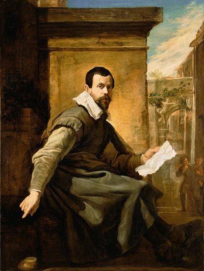 Porträt eines Mannes mit einem Notenblatt von Domenico Fetti