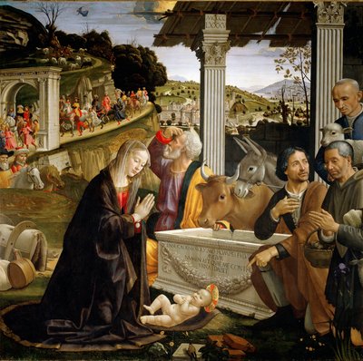 Anbetung der Hirten Gemälde von Domenico Ghirlandaio (1449-1494) 1483-1485 von Domenico Ghirlandaio