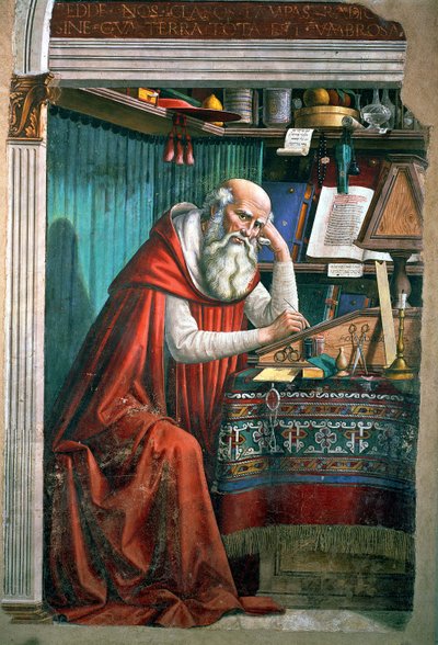 St. Hieronymus in seinem Arbeitszimmer (Detail) von Domenico Ghirlandaio