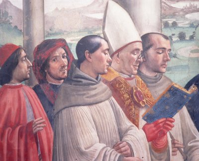 Der Tod des Heiligen Franziskus, Szene aus dem Zyklus des Lebens des Heiligen Franziskus von Assisi, 1486 (Detail) von Domenico Ghirlandaio