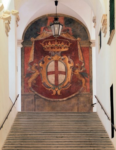 Wappen der Republik Genua (Fresko) von Domenico Il Sarzana Fiasella