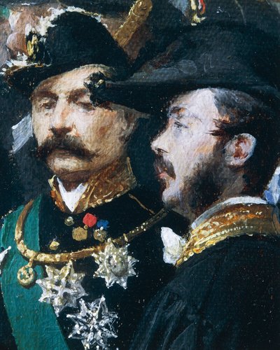 Die Grundsteinlegung der Galleria Vittorio Emanuele in Mailand (Detail) von Domenico Induno
