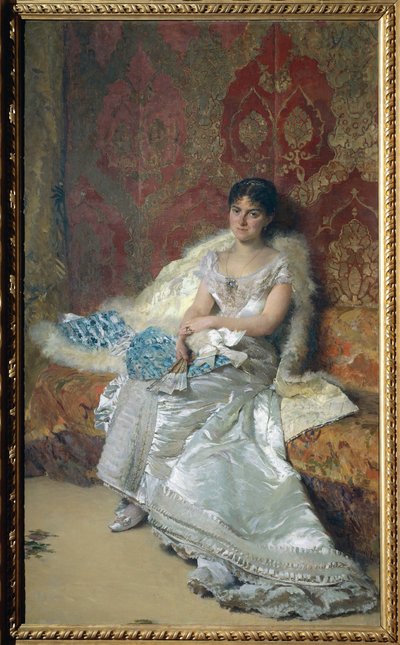 Porträt von Frau Theresa Oneto Maglione von Domenico Morelli