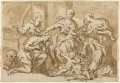 Madonna umgeben von Heiligen von Domenico Piola