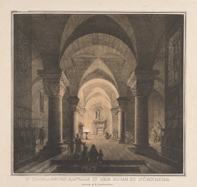 Bemerkenswerte Gebäude des Mittelalters in Deutschland: St. Margarets Kapelle im Kaiserreich..., 1819 von Domenico Quaglio