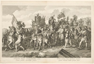 Militärischer Zug mit Kriegsbeute auf einem Wagen Triumphzug von Alexander dem Großen in Babylon (Serientitel) von Domenico Rossetti