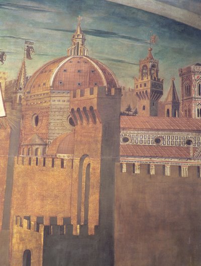 Detail des Florenzer Doms, aus einem Fresko von Dante mit der Divina Commedia im Nordschiff, 1465 Fresko (Detail) von Domenico di Michelino